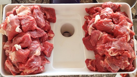 HUSK burger meat in grinding tray